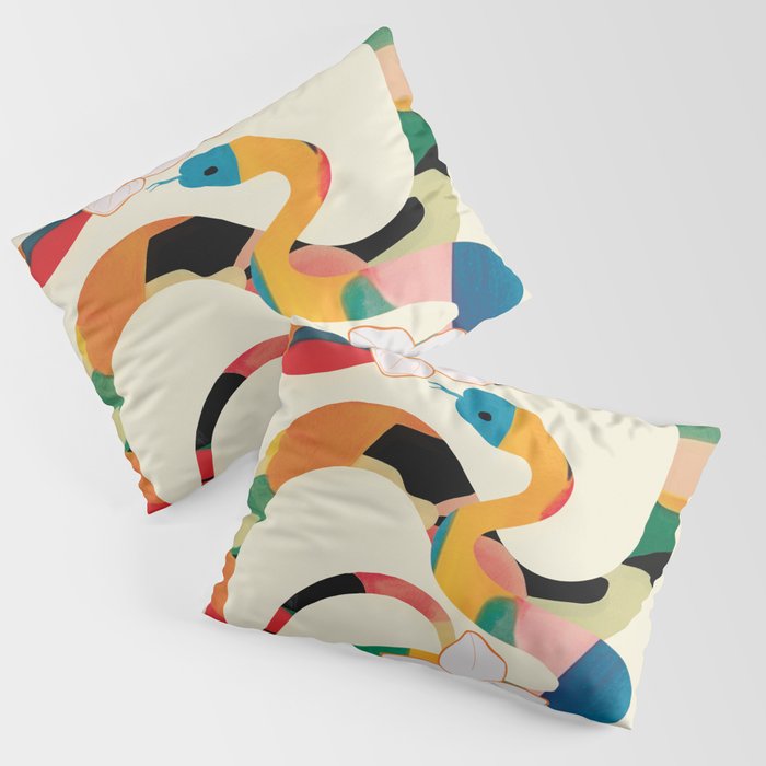 Abstract Snakes in the Flowers 1 Pillow Sham Gallery Image 3