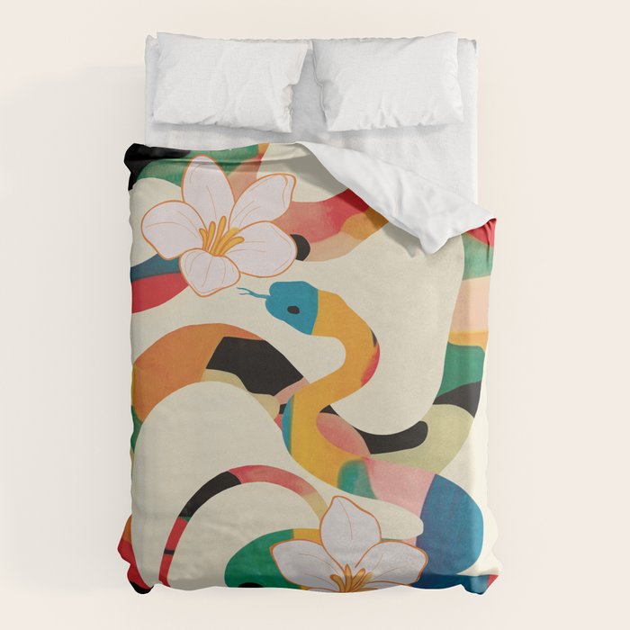 Abstract Snakes in the Flowers 1 Duvet Cover Gallery Image 6