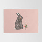 Christmas rabbit - illustration Rug Gallery Image 2