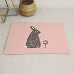 Christmas rabbit - illustration Rug Gallery Image 1
