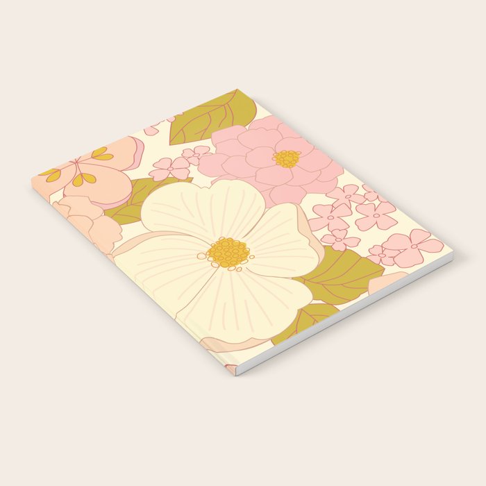 Pink Pastel Vintage Floral Pattern Notebook Gallery Image 2