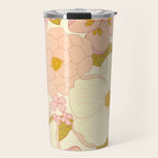 Pink Pastel Vintage Floral Pattern Travel Mug Gallery Image 1