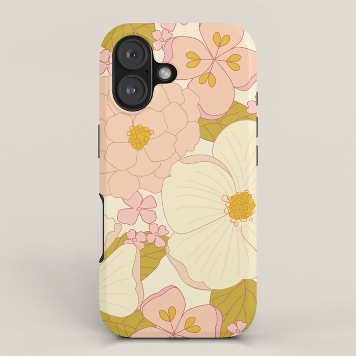 Pink Pastel Vintage Floral Pattern iPhone Case Gallery Image 1