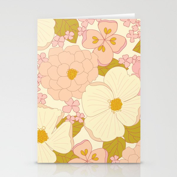 Pink Pastel Vintage Floral Pattern Stationery Card Gallery Image 2