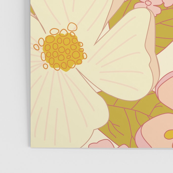 Pink Pastel Vintage Floral Pattern Poster Gallery Image 3