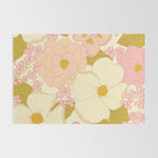 Pink Pastel Vintage Floral Pattern Rug Gallery Image 2