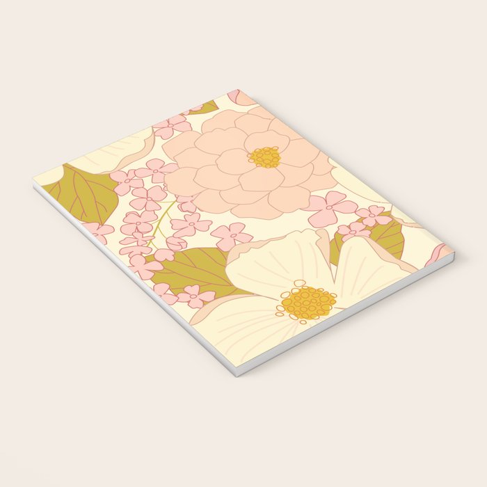 Pink Pastel Vintage Floral Pattern Notebook Gallery Image 3