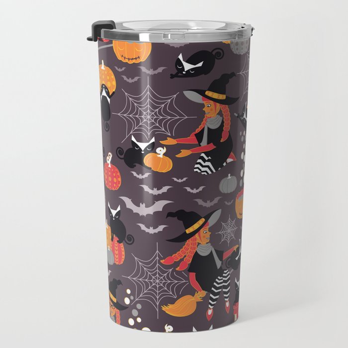 Enchanted Vintage Halloween Spell Travel Mug Gallery Image 3