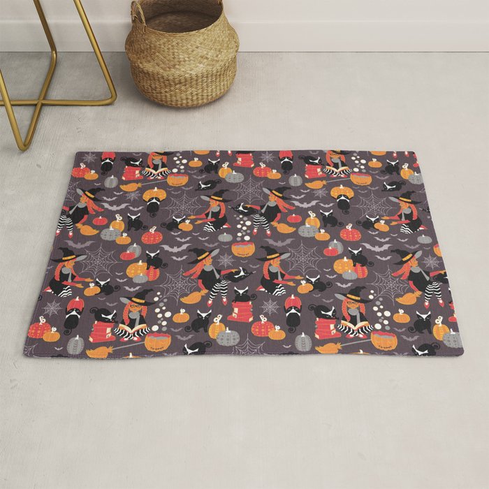 Enchanted Vintage Halloween Spell Rug Gallery Image 1