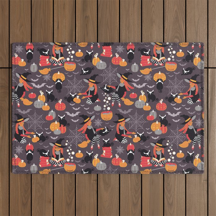 Enchanted Vintage Halloween Spell Outdoor Rug Gallery Image 1
