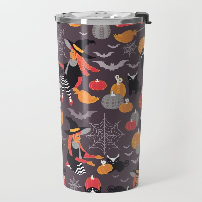Enchanted Vintage Halloween Spell Travel Mug Gallery Image 2