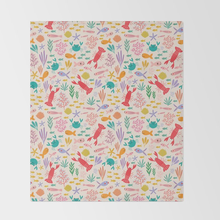 The Happy Ocean  Throw Blanket Gallery Image 2