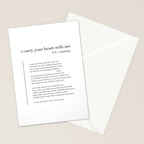 i carry your heart with me by E.E. Cummings Stationery Card Gallery Image 2