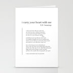 i carry your heart with me by E.E. Cummings Stationery Card Gallery Image 2