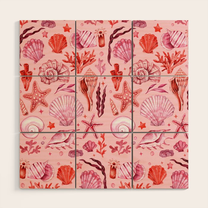 Girly Seashells Party Wood Wall Art Gallery Image 1