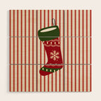 Christmas Stocking Red Wood Wall Art Gallery Image 1