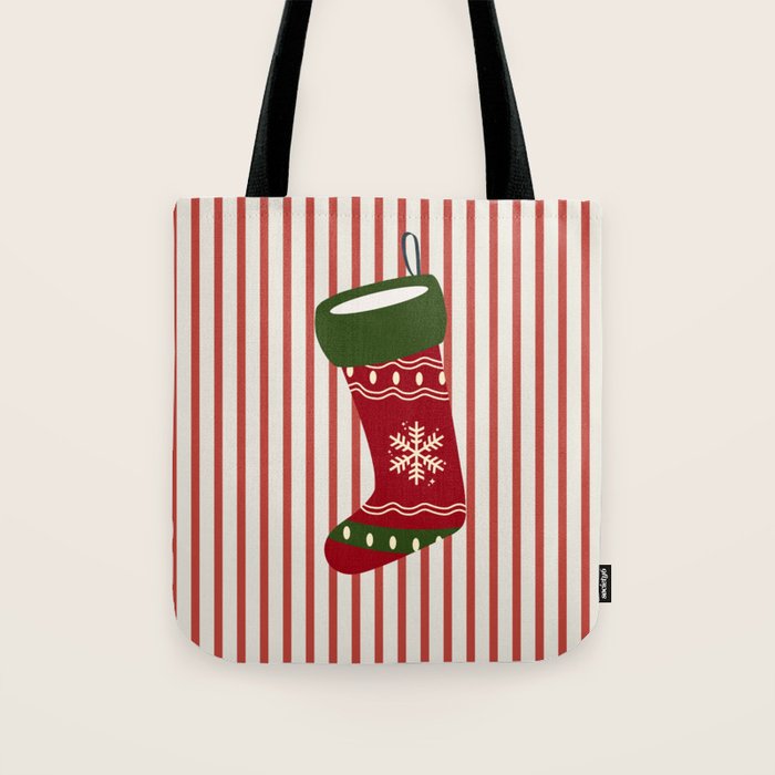 Christmas Stocking Red Tote Bag Gallery Image 1