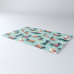 Hot dogs and lemonade // aqua background navy dachshunds Rug Gallery Image 3