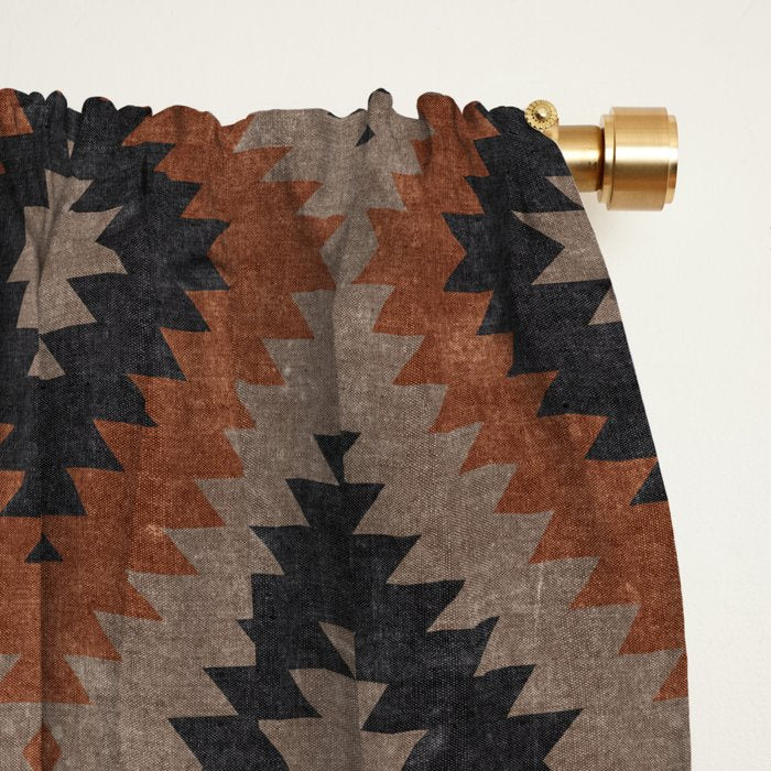 aztec neutrals - inkwell & taupe Window Curtain Gallery Image 2