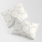 Minimalist Dotted Circles in Black and White Pillow Sham Gallery Image 3