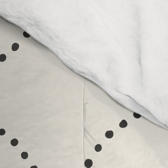 Minimalist Dotted Circles in Black and White Comforter Gallery Image 4