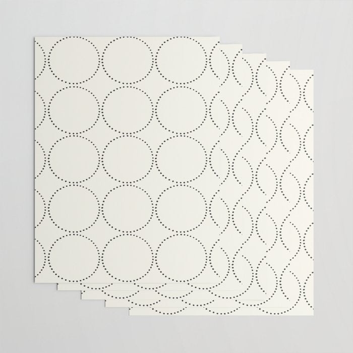 Minimalist Dotted Circles in Black and White Wrapping Paper Gallery Image 3