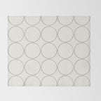 Minimalist Dotted Circles in Black and White Throw Blanket Gallery Image 2