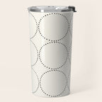 Minimalist Dotted Circles in Black and White Travel Mug Gallery Image 2
