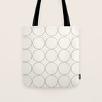 Minimalist Dotted Circles in Black and White Tote Bag Gallery Image 1