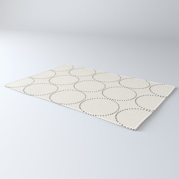 Minimalist Dotted Circles in Black and White Rug Gallery Image 3