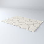 Minimalist Dotted Circles in Black and White Rug Gallery Image 3