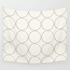 Minimalist Dotted Circles in Black and White Wall Tapestry Gallery Image 4