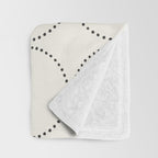 Minimalist Dotted Circles in Black and White Throw Blanket Gallery Image 3