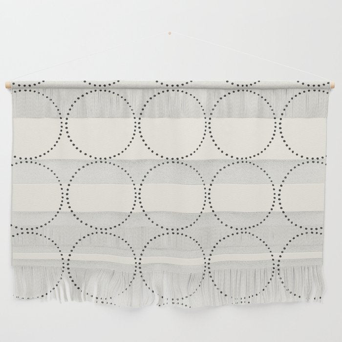 Minimalist Dotted Circles in Black and White Wall Hanging Gallery Image 1