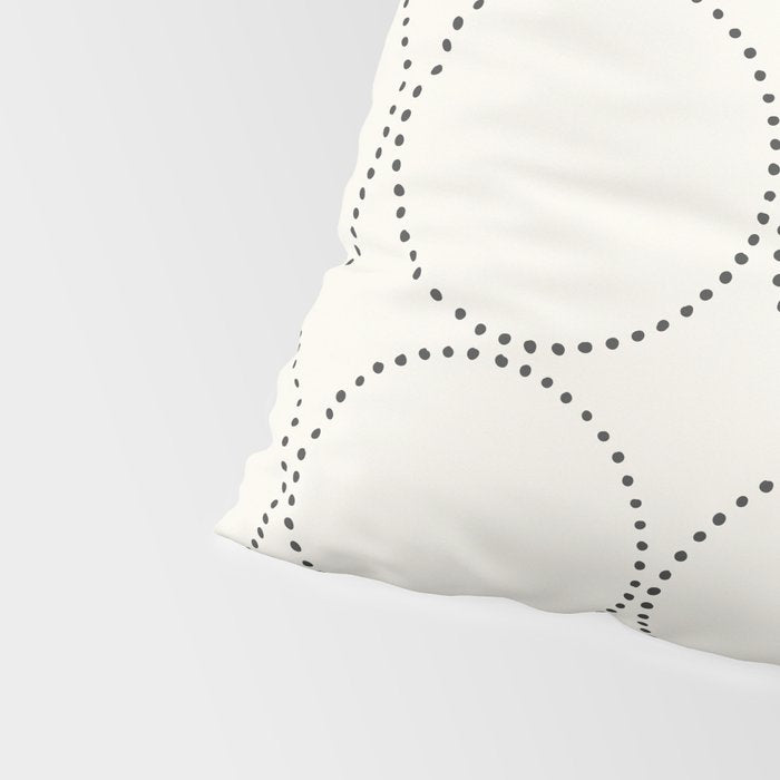 Minimalist Dotted Circles in Black and White Pillow Sham Gallery Image 4