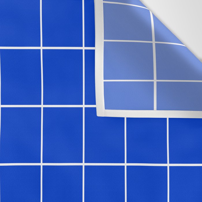 Grid Pattern Cobalt Blue White Windowpane Graph Check Stripe Lines Minimalist Stripes Line Drawing Wall Tapestry Gallery Image 3