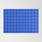 Grid Pattern Cobalt Blue White Windowpane Graph Check Stripe Lines Minimalist Stripes Line Drawing Rug Gallery Image 2