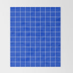 Grid Pattern Cobalt Blue White Windowpane Graph Check Stripe Lines Minimalist Stripes Line Drawing Throw Blanket Gallery Image 2