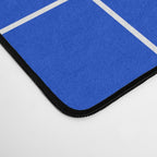 Grid Pattern Cobalt Blue White Windowpane Graph Check Stripe Lines Minimalist Stripes Line Drawing Desk Mat Gallery Image 4