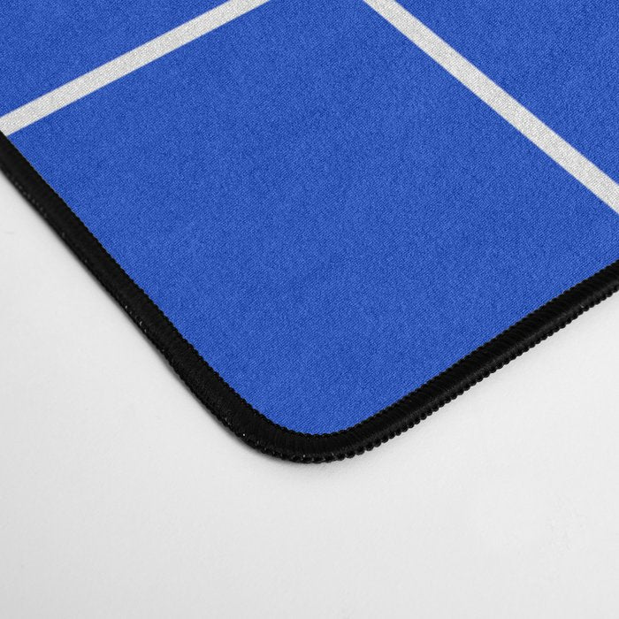 Grid Pattern Cobalt Blue White Windowpane Graph Check Stripe Lines Minimalist Stripes Line Drawing Desk Mat Gallery Image 4