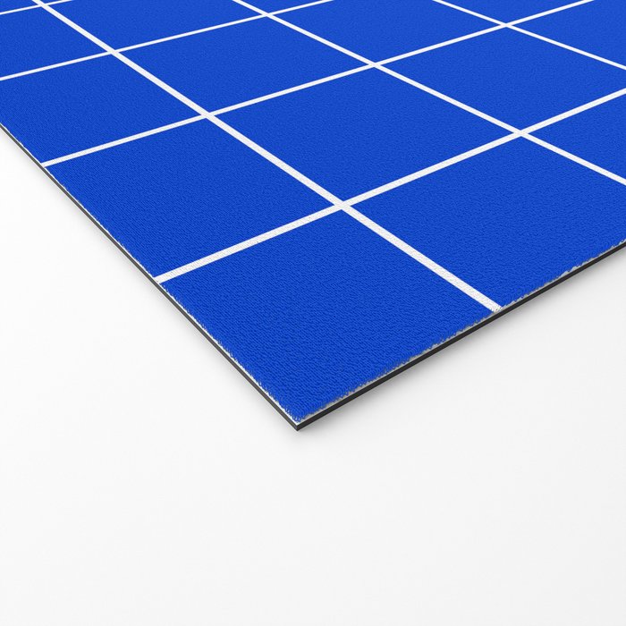 Grid Pattern Cobalt Blue White Windowpane Graph Check Stripe Lines Minimalist Stripes Line Drawing Welcome Mat Gallery Image 2
