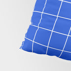 Grid Pattern Cobalt Blue White Windowpane Graph Check Stripe Lines Minimalist Stripes Line Drawing Pillow Sham Gallery Image 4