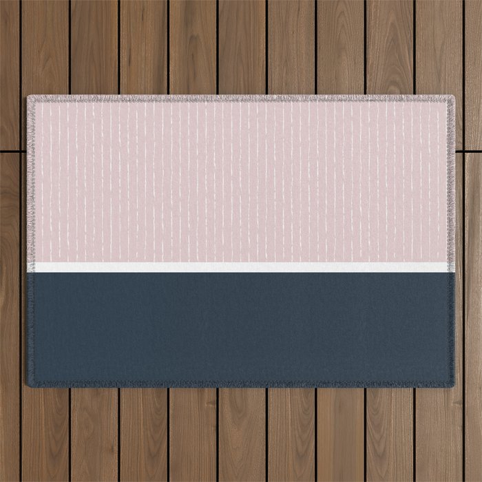Pink & Navy Outdoor Rug Gallery Image 1