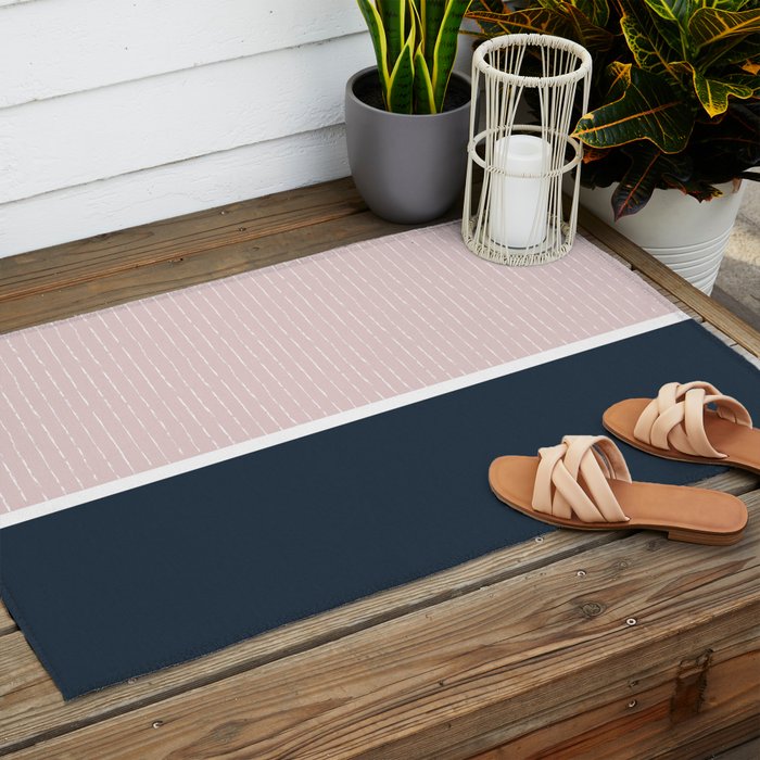 Pink & Navy Outdoor Rug Gallery Image 2