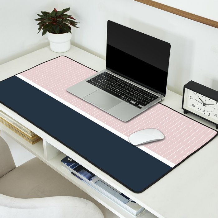 Pink & Navy Desk Mat Gallery Image 2