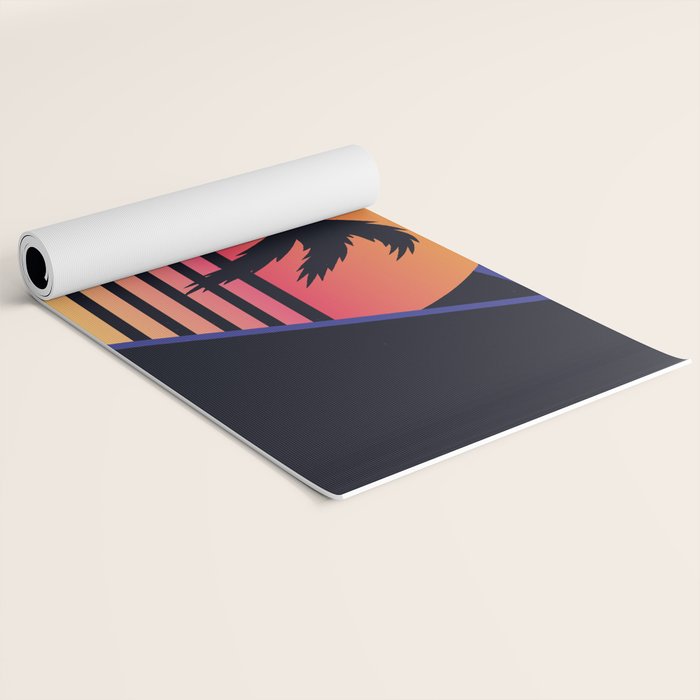 Retrowave sunset 3 / 80s - 90s Retro Yoga Mat Gallery Image 2