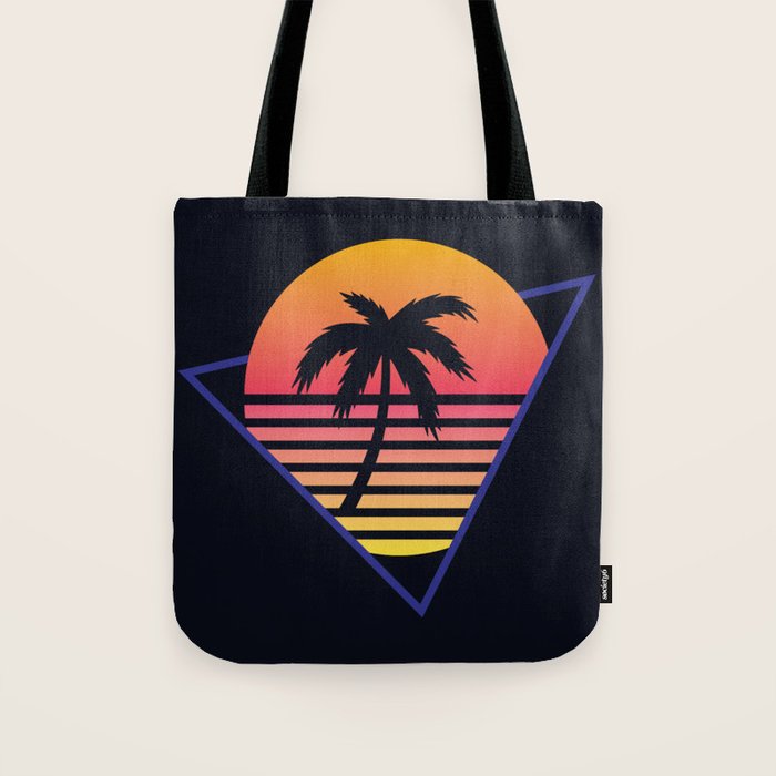 Retrowave sunset 3 / 80s - 90s Retro Tote Bag Gallery Image 1