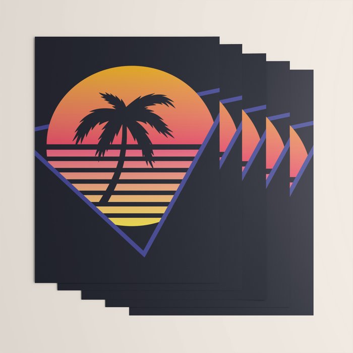 Retrowave sunset 3 / 80s - 90s Retro Wrapping Paper Gallery Image 3