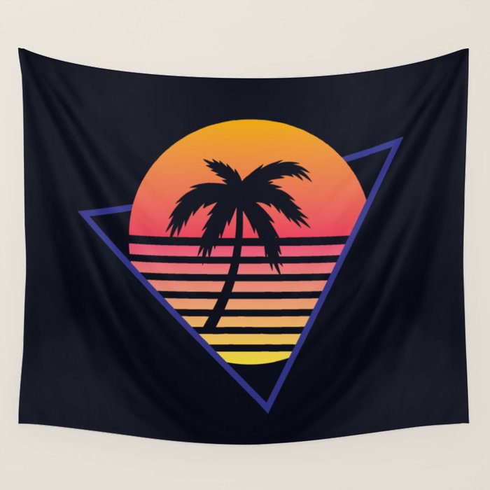 Retrowave sunset 3 / 80s - 90s Retro Wall Tapestry Gallery Image 1