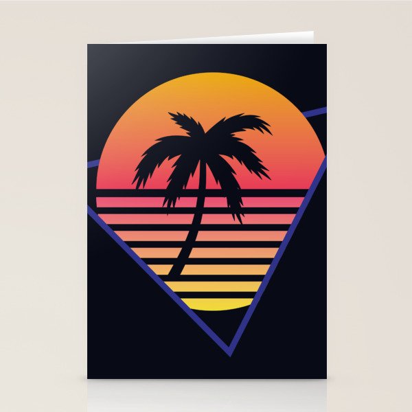 Retrowave sunset 3 / 80s - 90s Retro Stationery Card Gallery Image 1